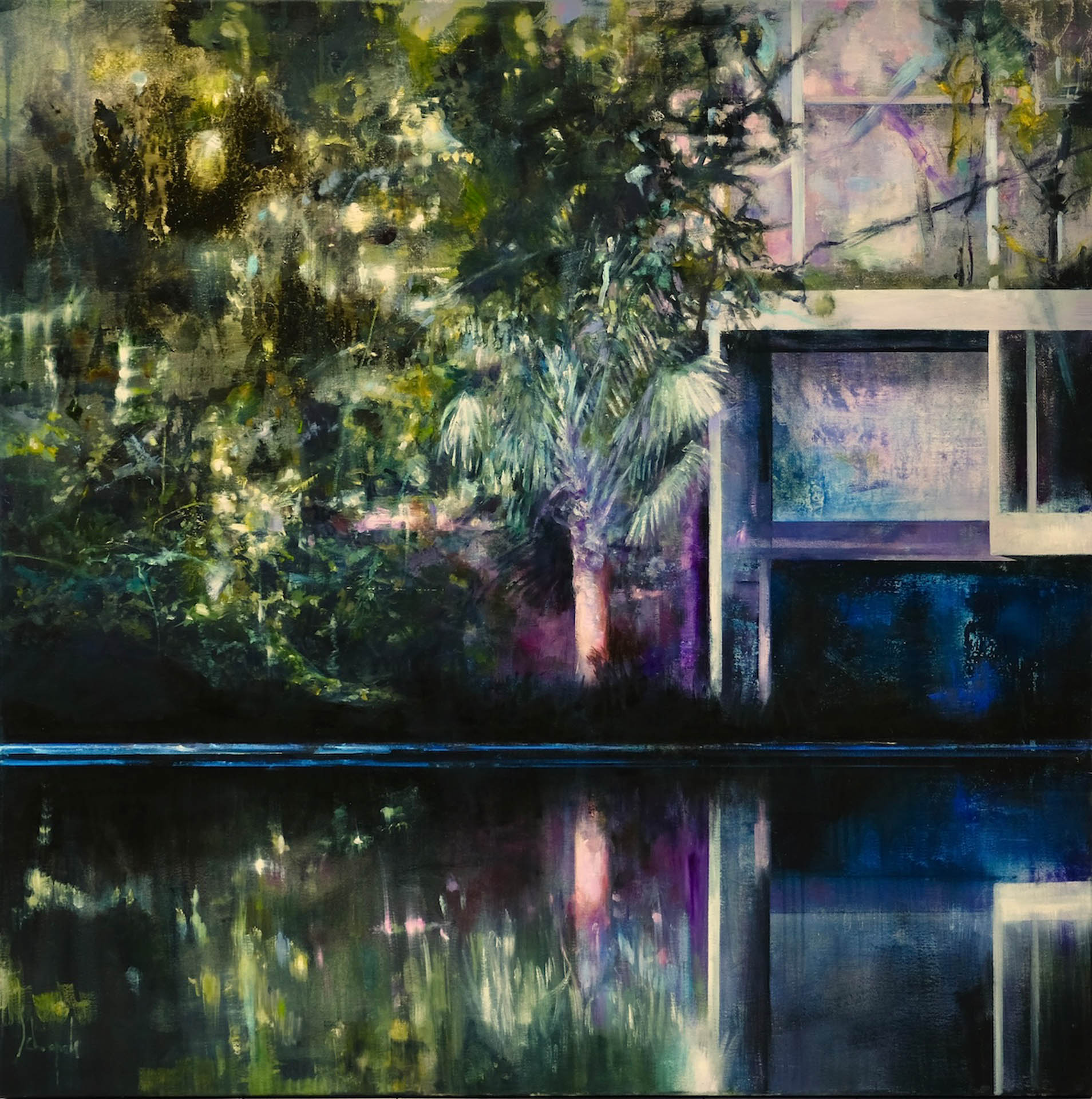 CAROLA SCHAPALS Great cinema above the water surface 2024 oil on